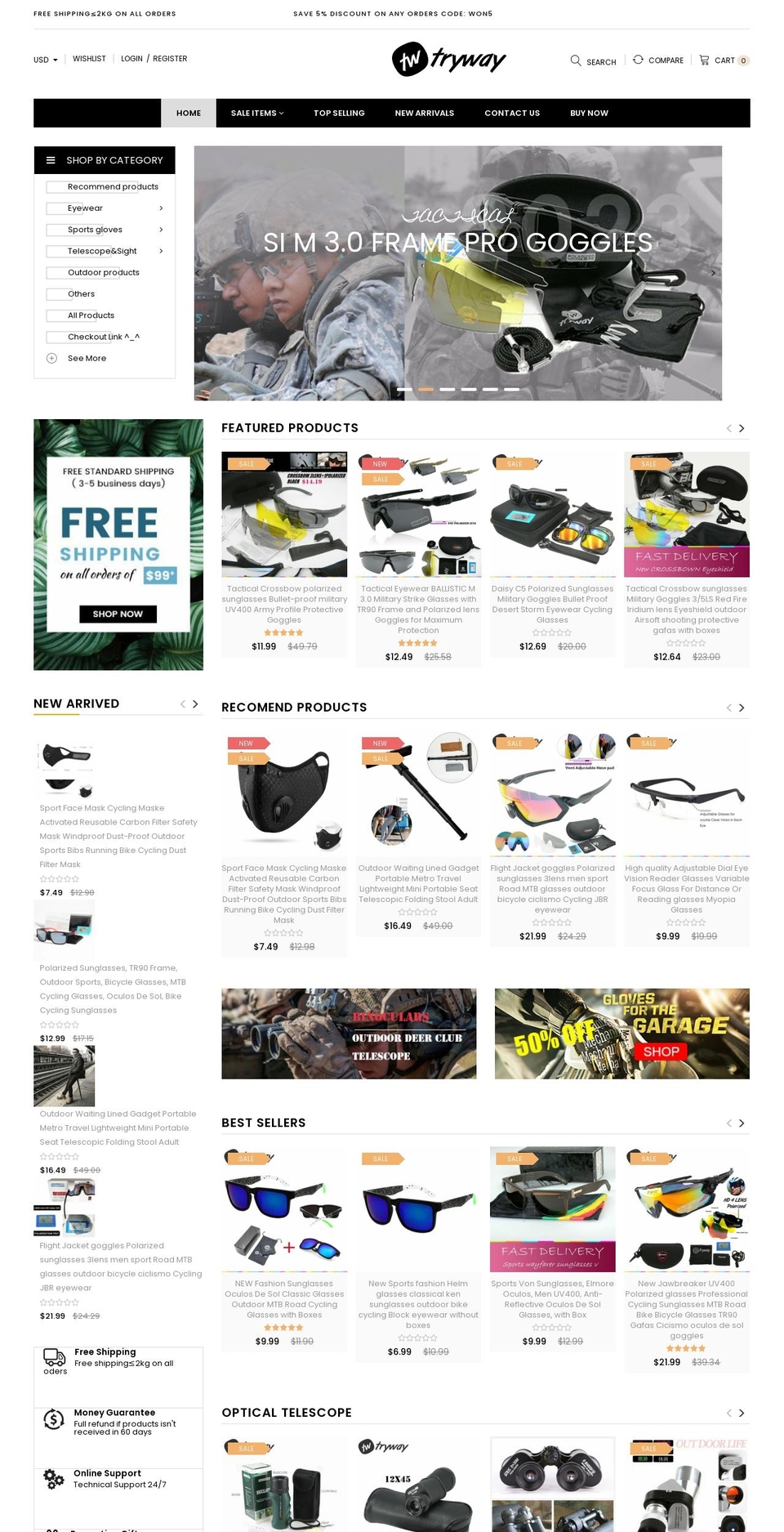 tryway.store shopify website screenshot