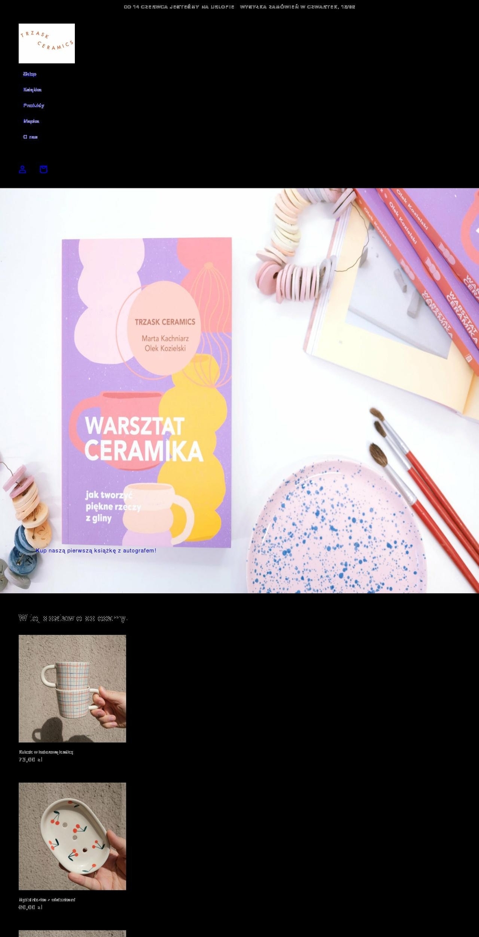 trzaskceramics.pl shopify website screenshot