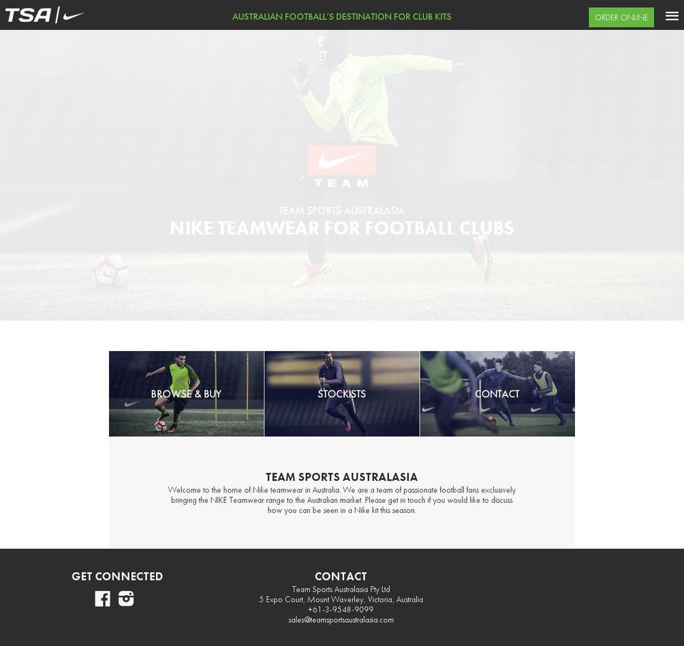 tsafootball.com.au shopify website screenshot