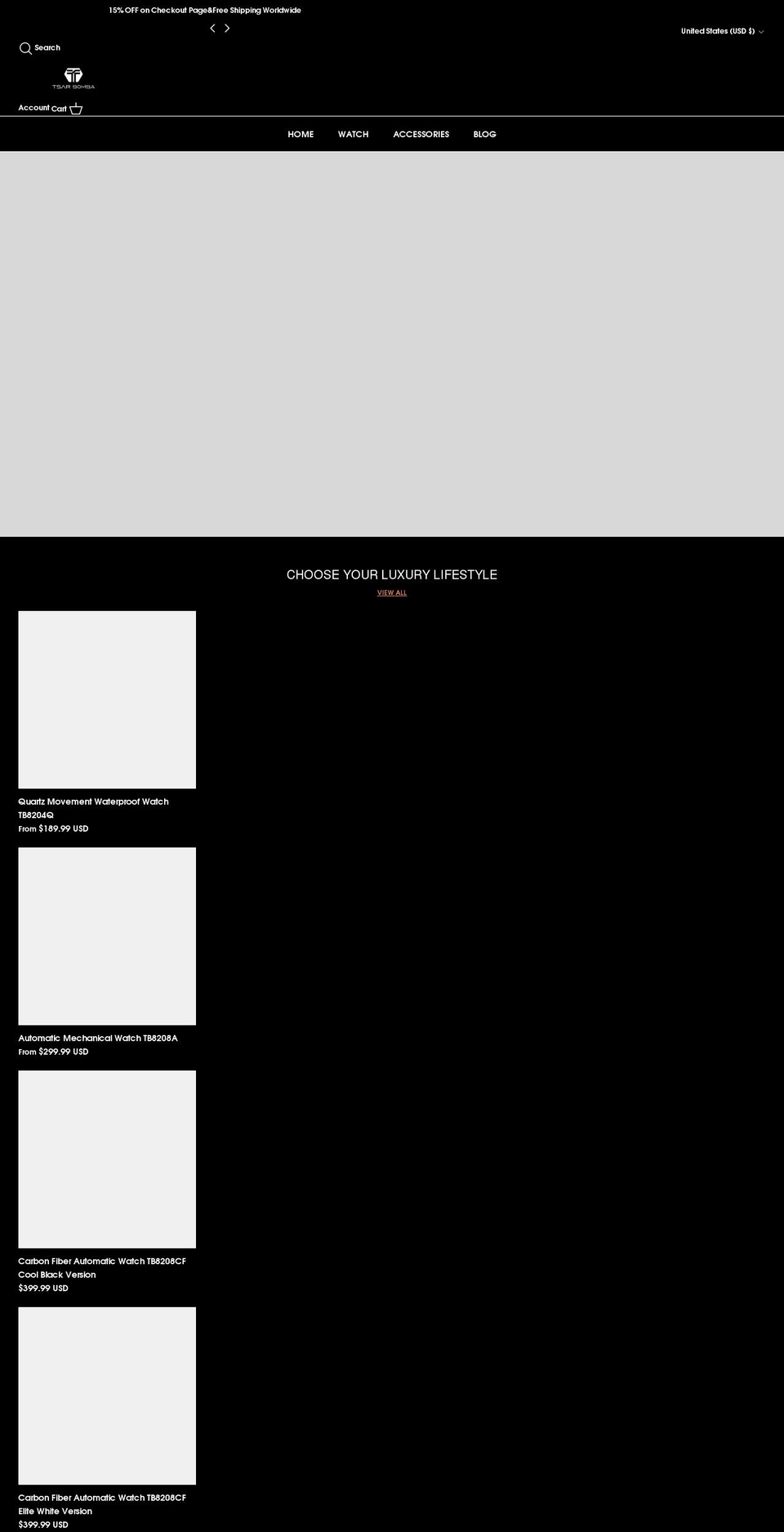 tsarbomba.com shopify website screenshot
