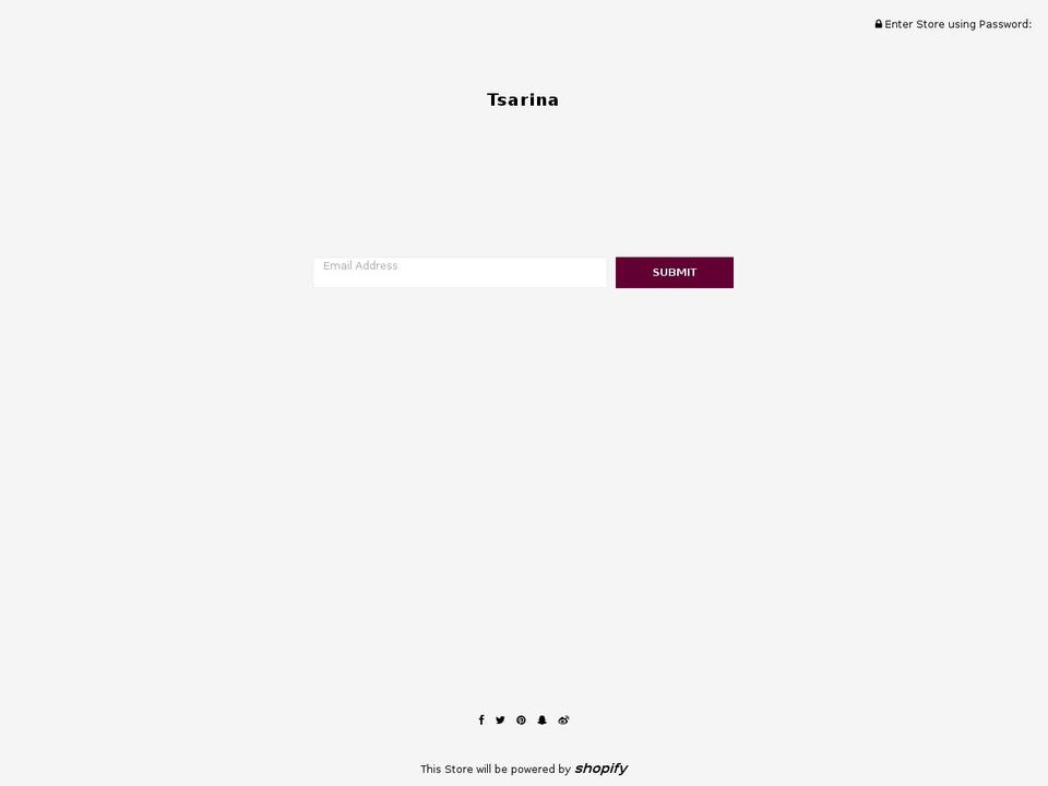 tsarina.com — Shopify storefront screenshot