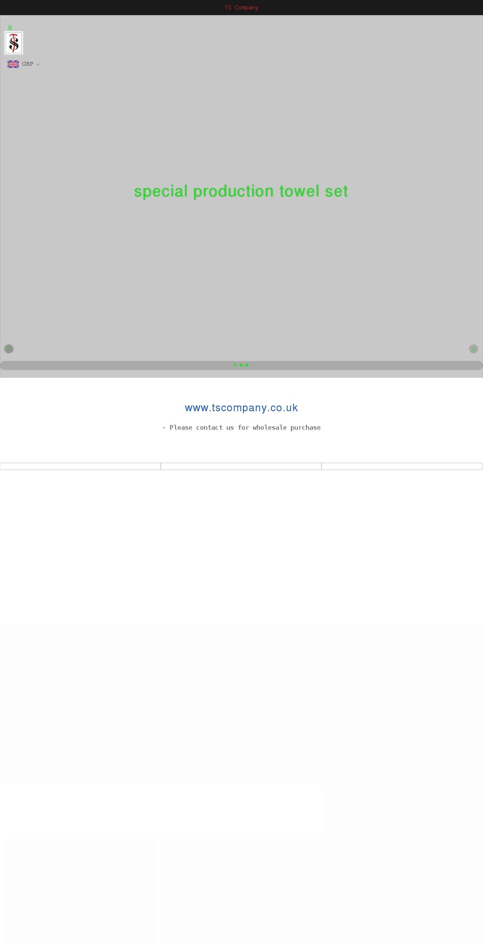 tscompany.co.uk shopify website screenshot