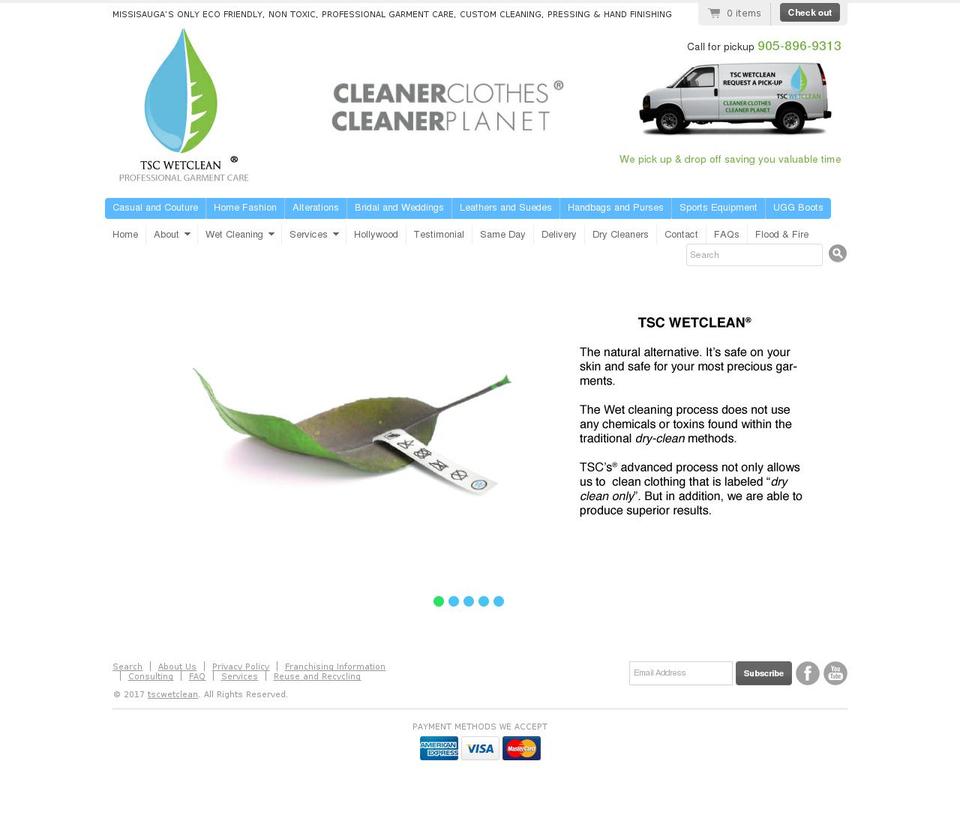 tscwetclean.com shopify website screenshot