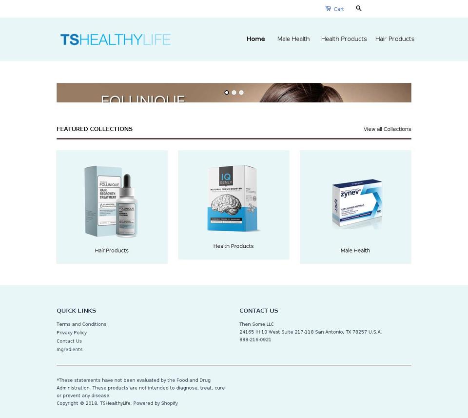 tshealthylife.com — Shopify storefront screenshot