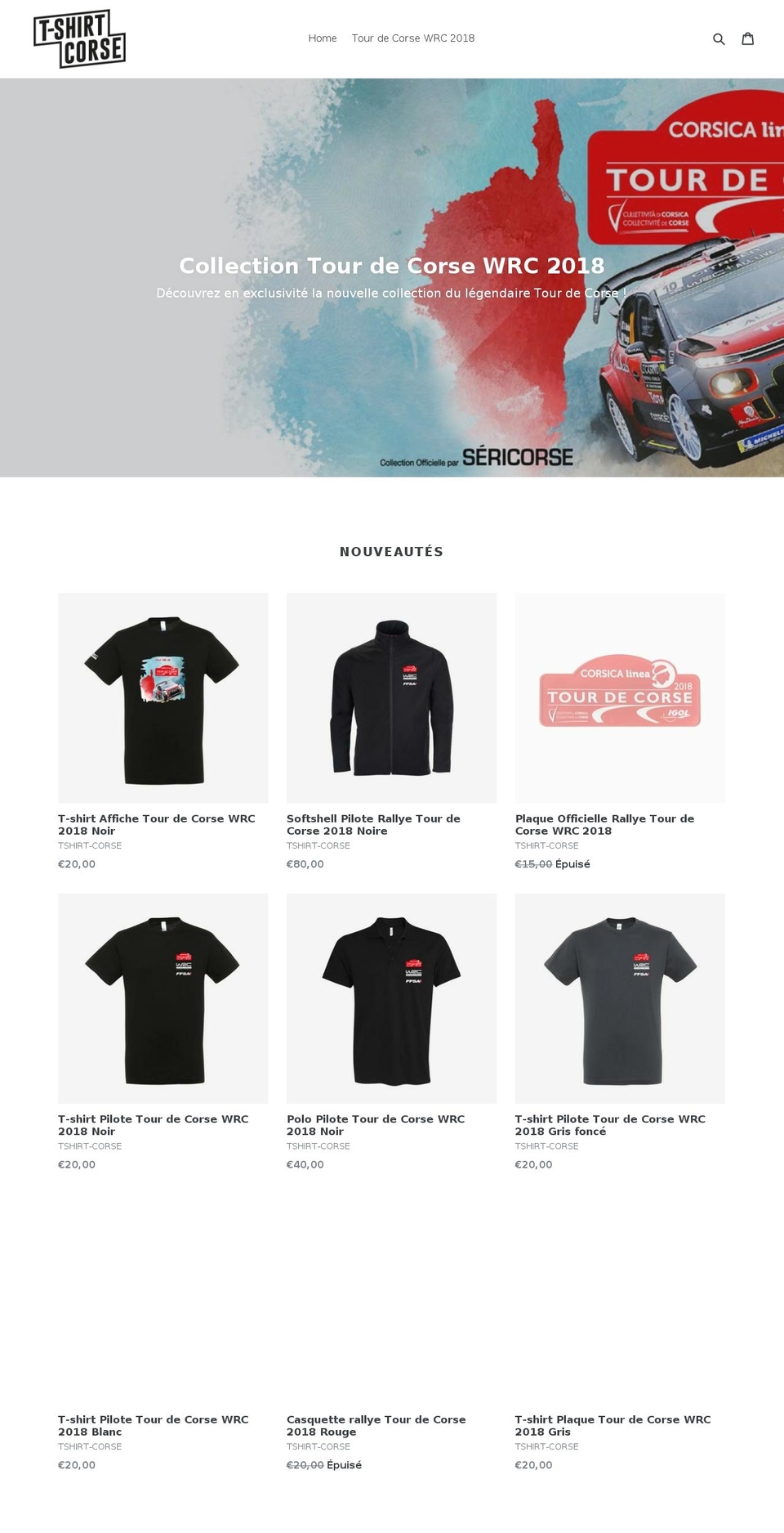 tshirt-corse.com — Shopify storefront screenshot