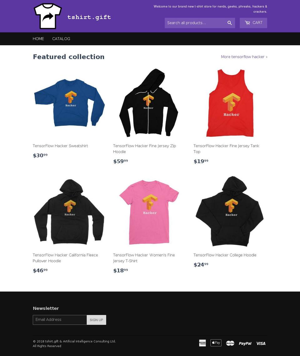 tshirt.gift shopify website screenshot