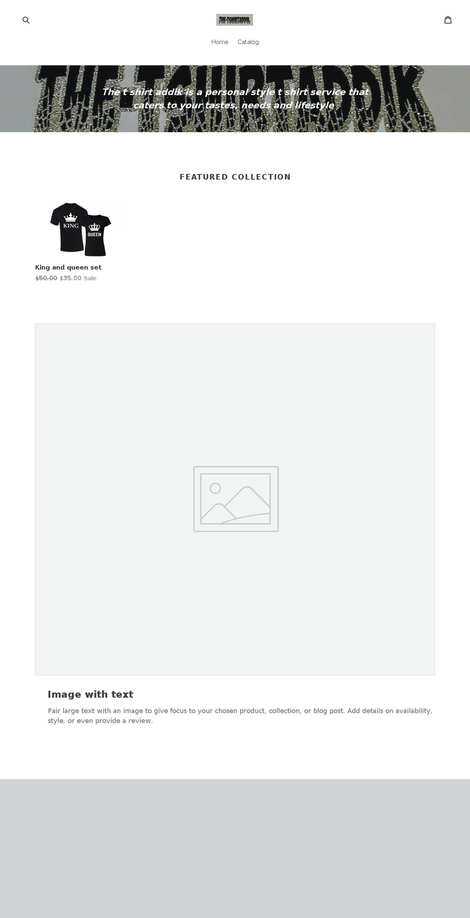 tshirtaddik.com shopify website screenshot