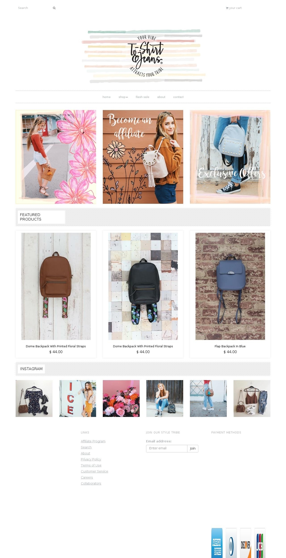 tshirtandjeans.com shopify website screenshot