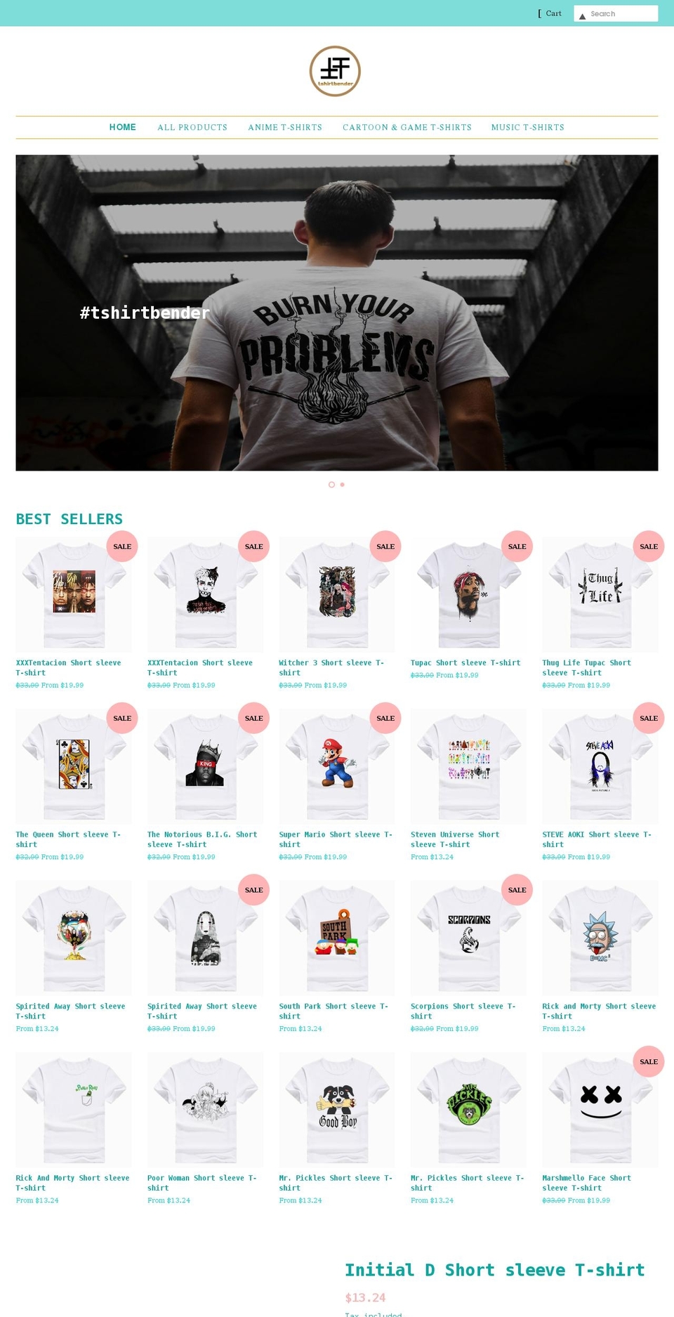 tshirtbender.myshopify.com shopify website screenshot