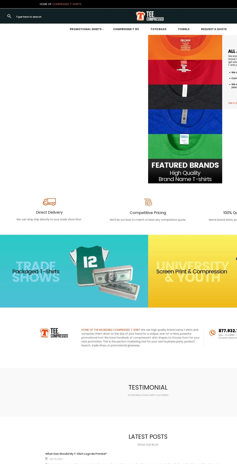 Fuel v Shopify theme site example tshirtcompressed.com