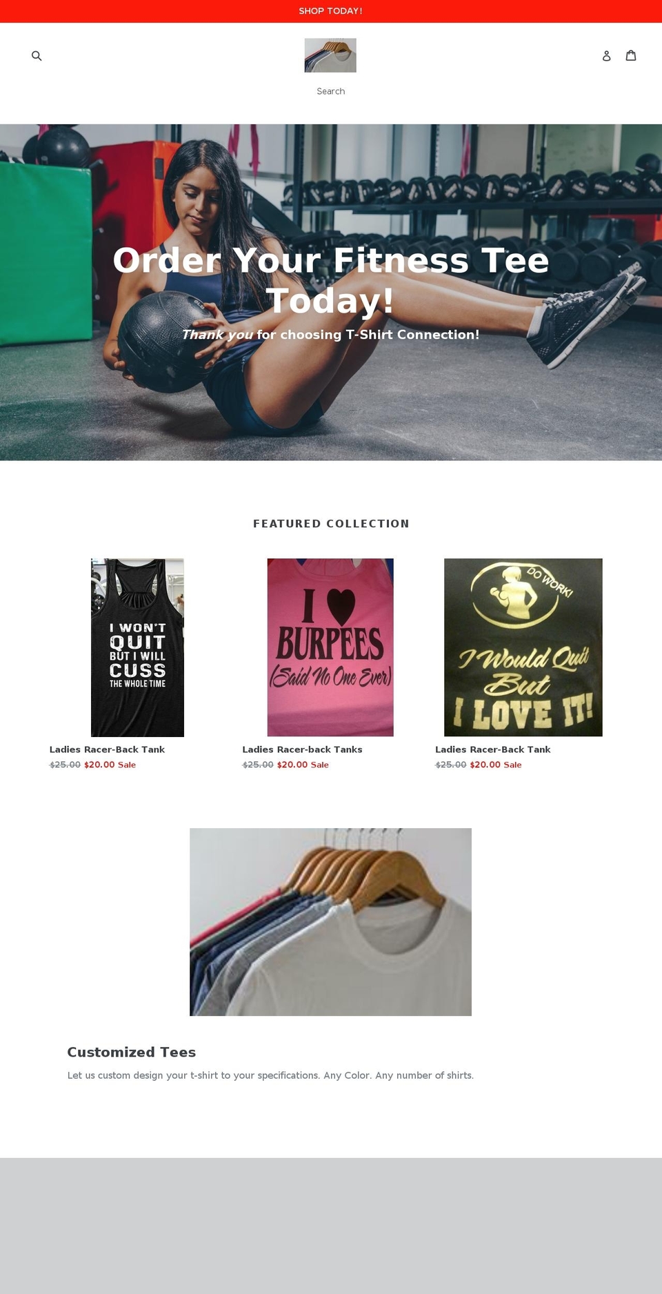 tshirtconnectionllc.com shopify website screenshot