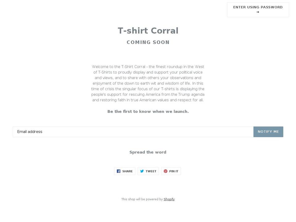 tshirtcorral.com — Shopify storefront screenshot