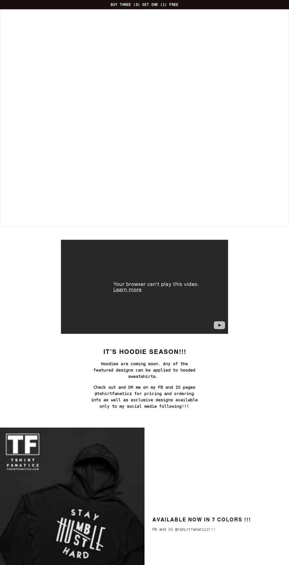 tshirtfanaticz.com shopify website screenshot