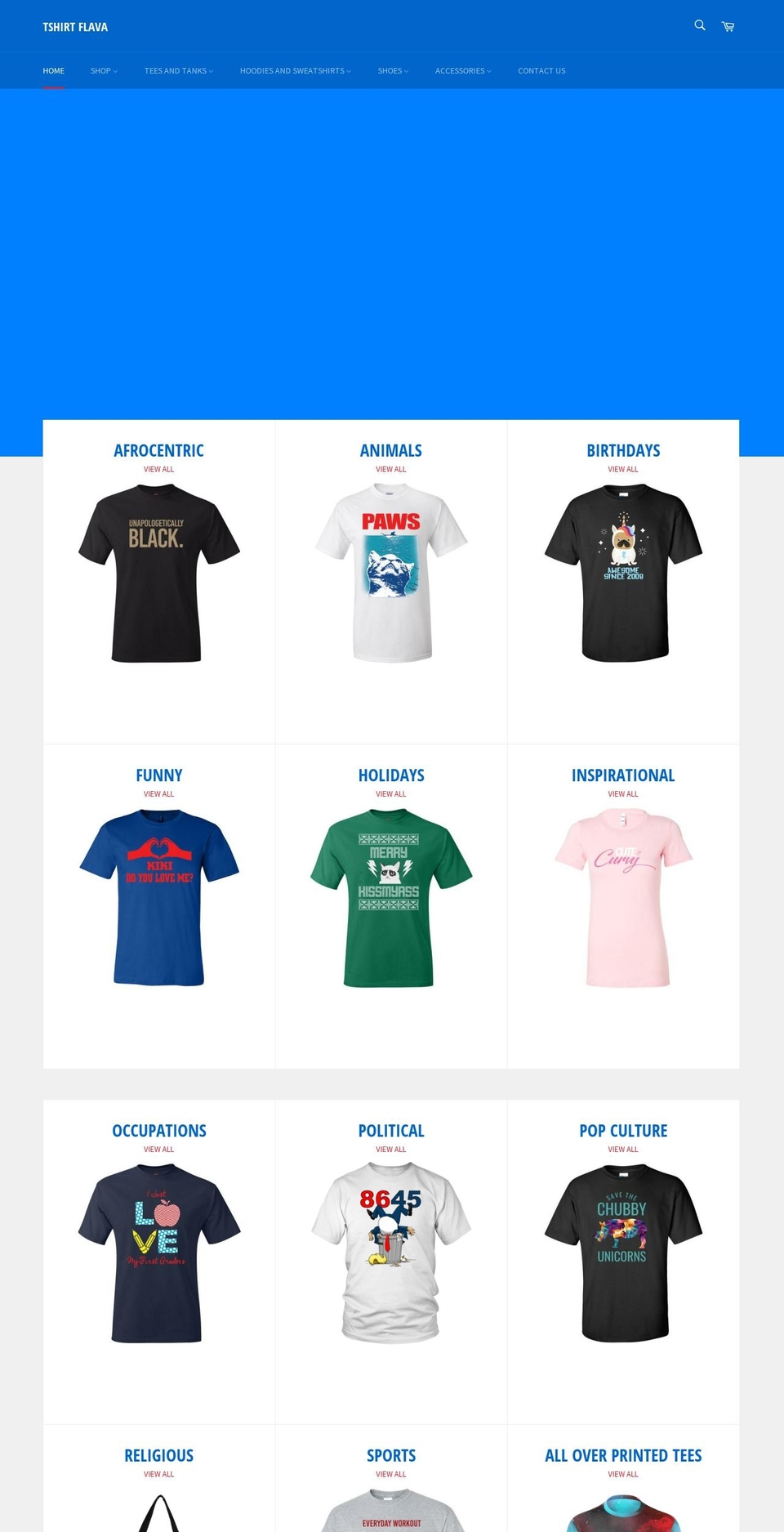 tshirtflava.com — Shopify storefront screenshot