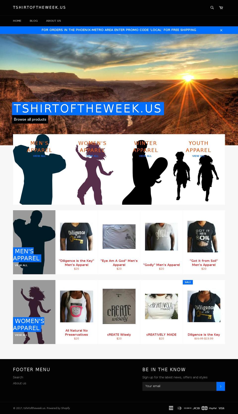 tshirtoftheweek.us shopify website screenshot