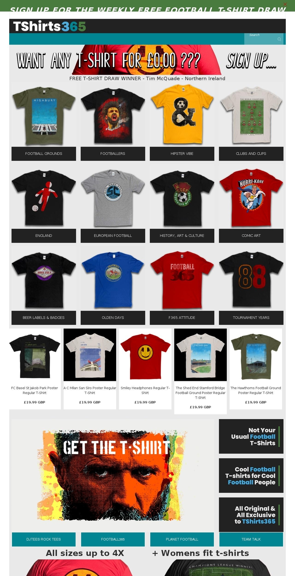 tshirts365.com shopify website screenshot