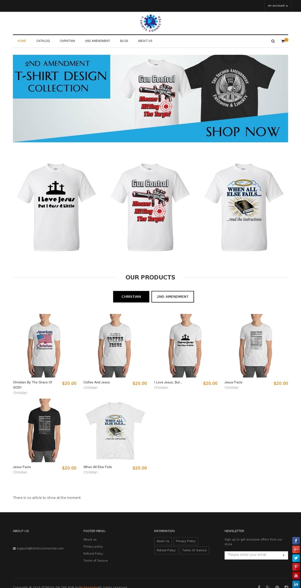 tshirtsconnected.com — Shopify storefront screenshot
