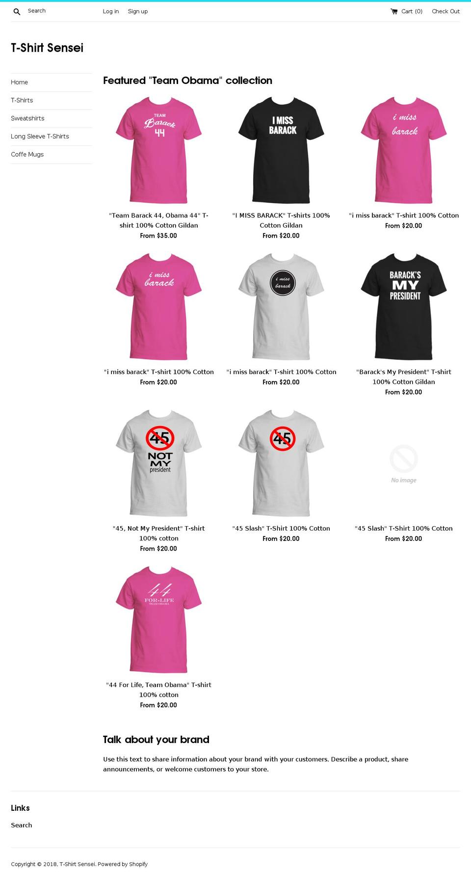 tshirtsensei.com — Shopify storefront screenshot