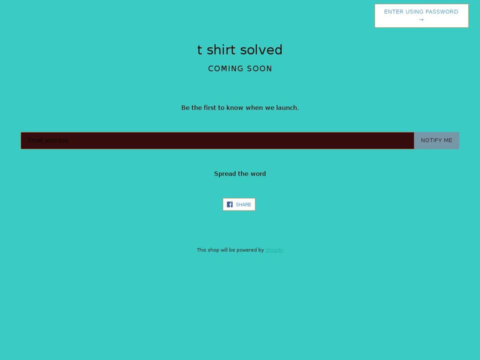 tshirtsolved.com — Shopify storefront screenshot
