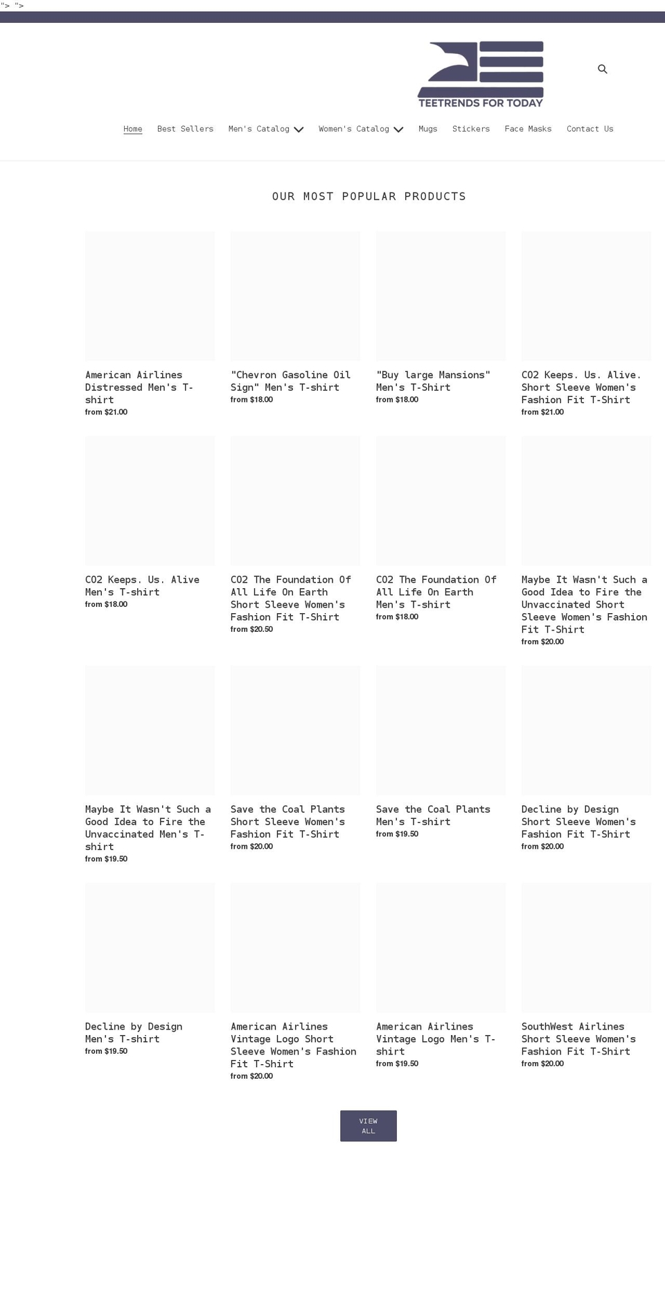 tshirttrendstoday.com shopify website screenshot