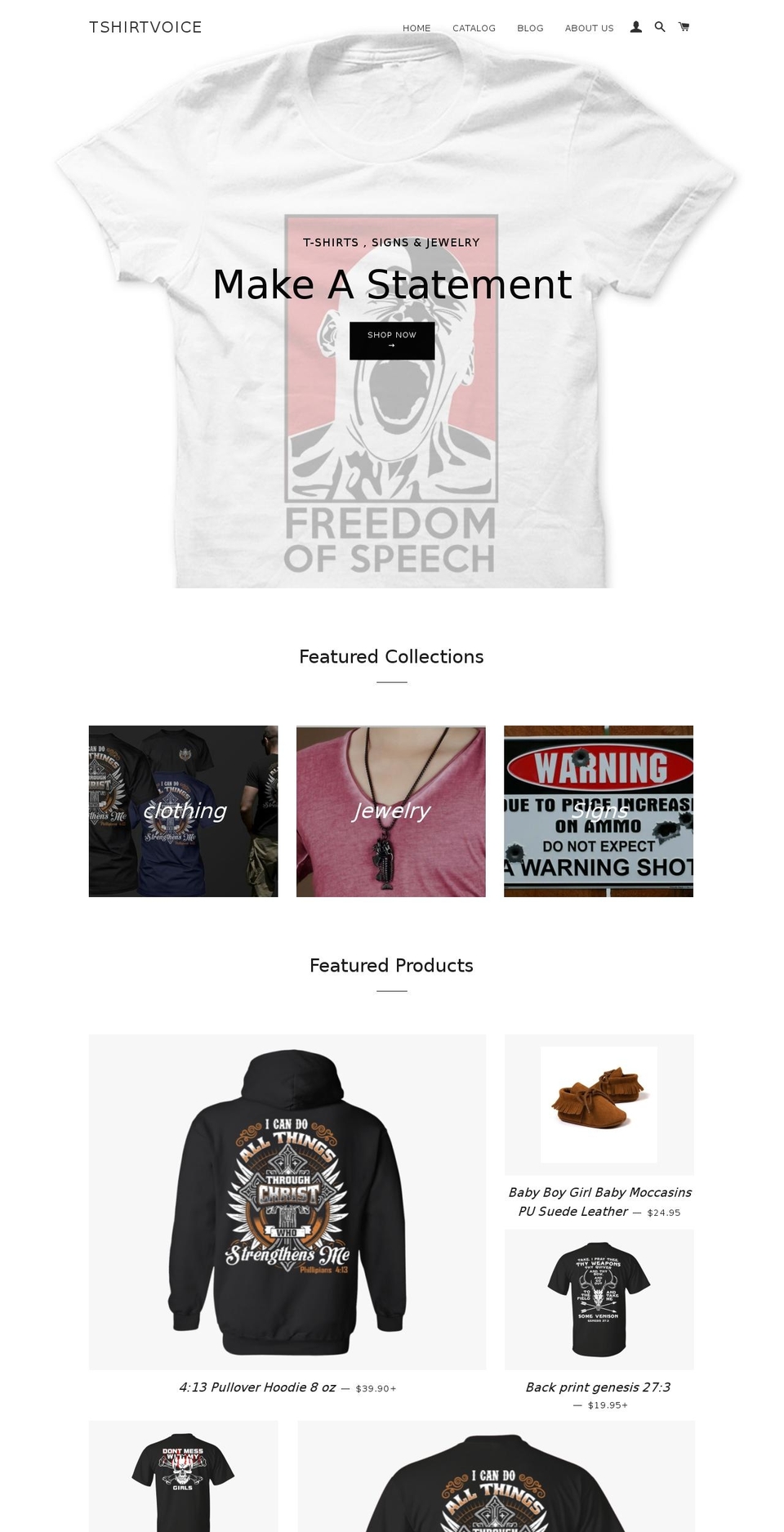 tshirtvoice.com shopify website screenshot