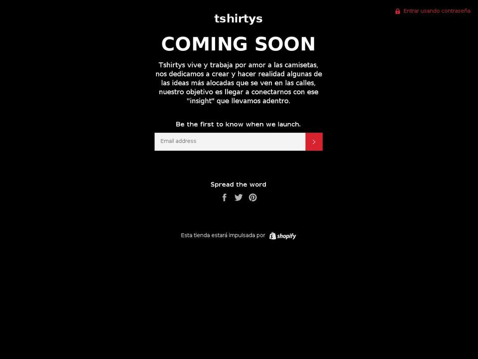tshirtys.com shopify website screenshot