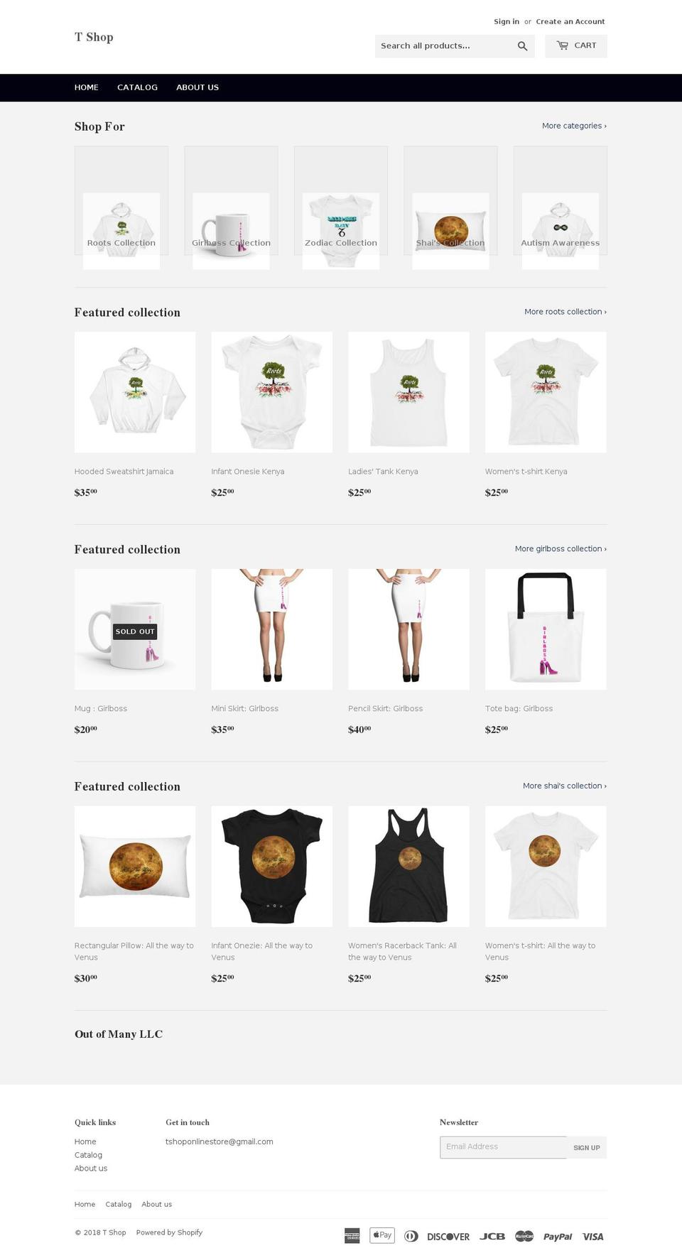 tshoponlinestore.com shopify website screenshot