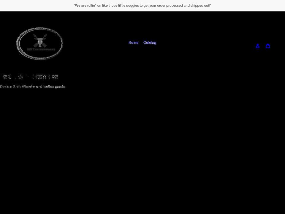 tskleatherworks.com shopify website screenshot