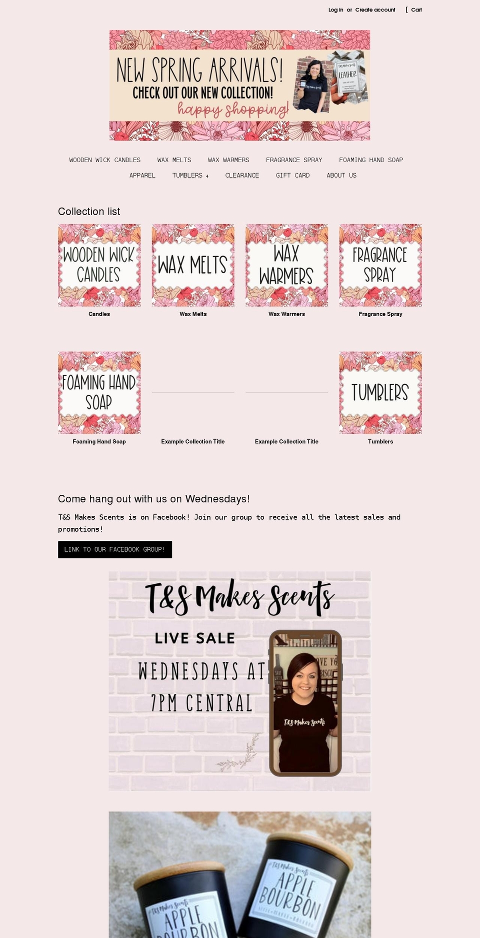 tsmakesscents.com shopify website screenshot