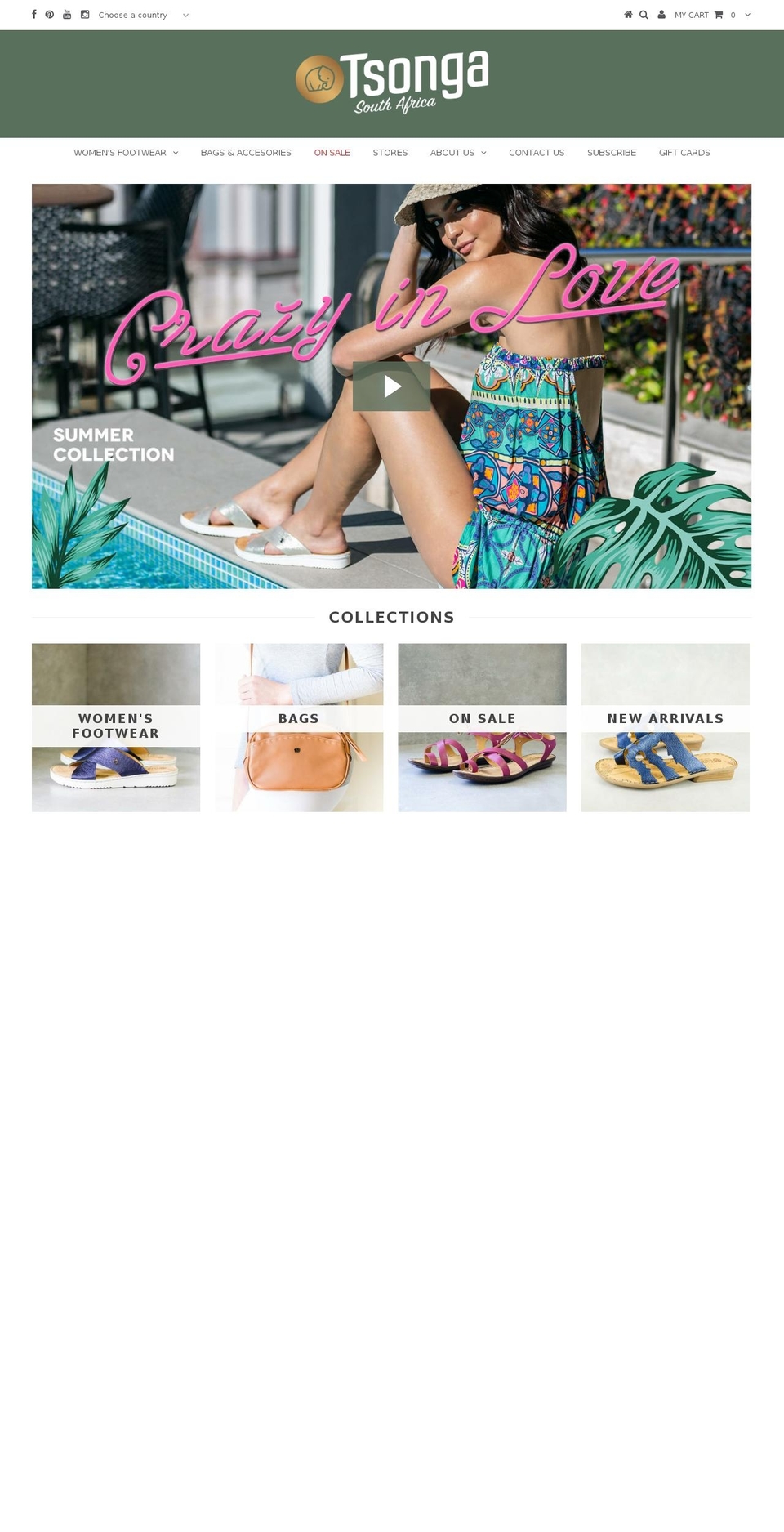 tsonga.com.au shopify website screenshot