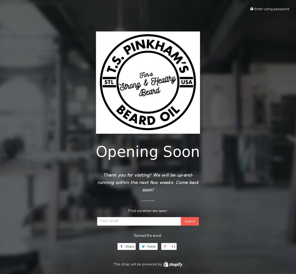 tspinkhams.com shopify website screenshot