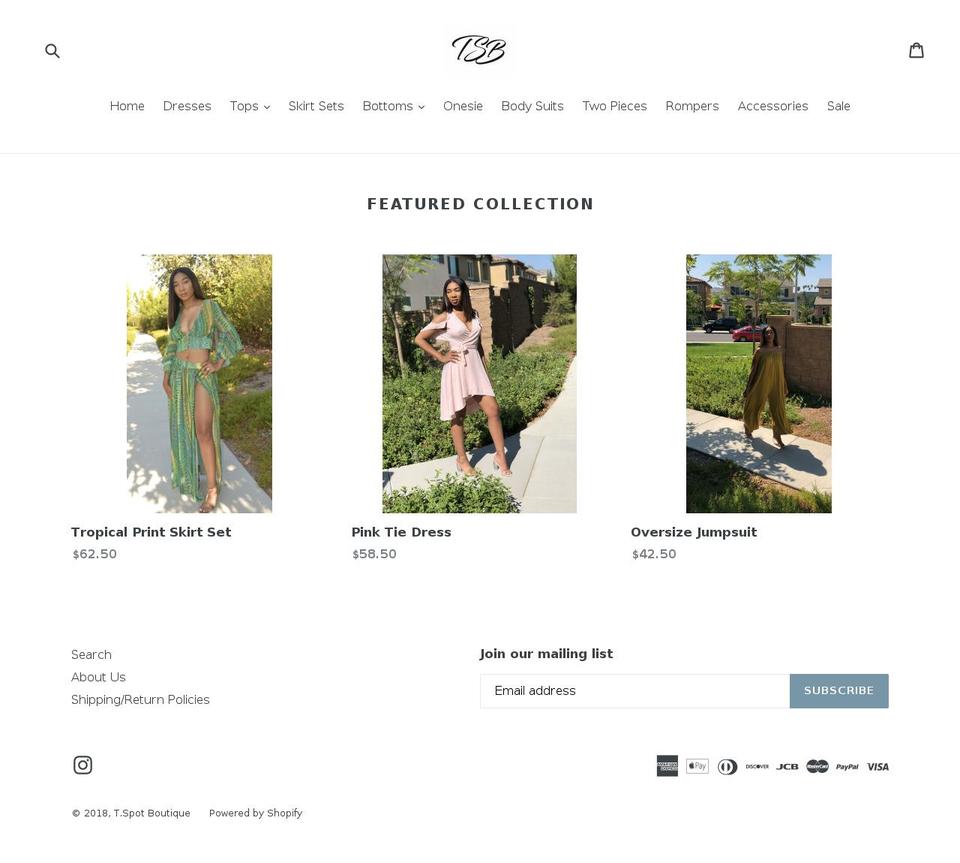 tspotboutique.com — Shopify storefront screenshot