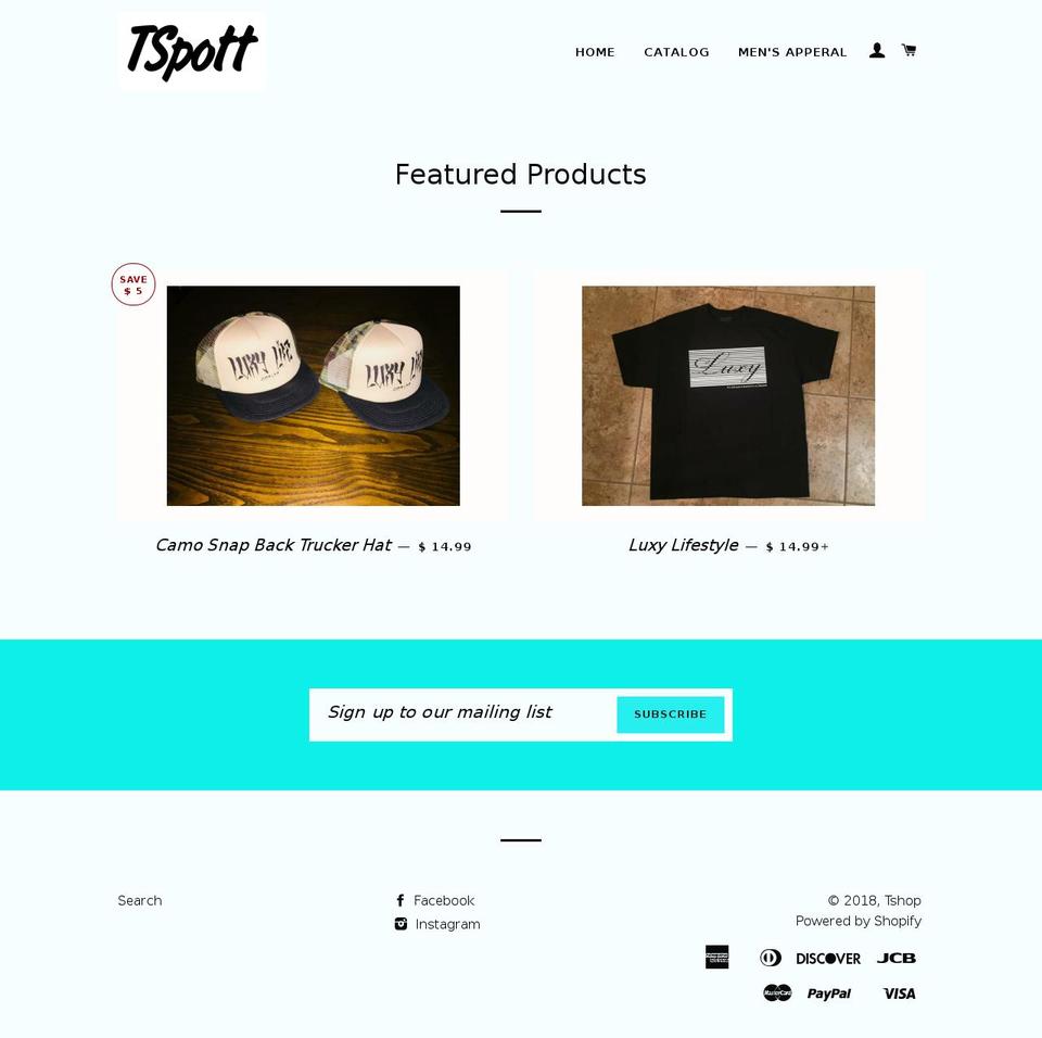 tspott.com shopify website screenshot