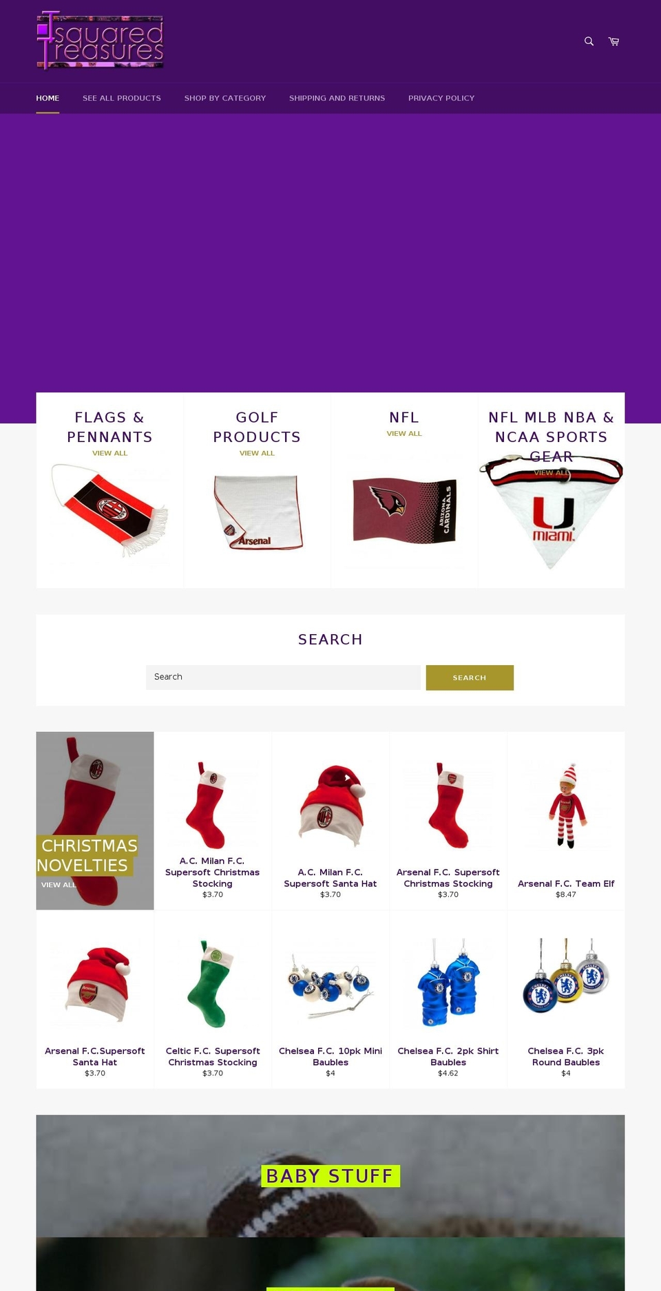 tsquaredtreasures.com shopify website screenshot