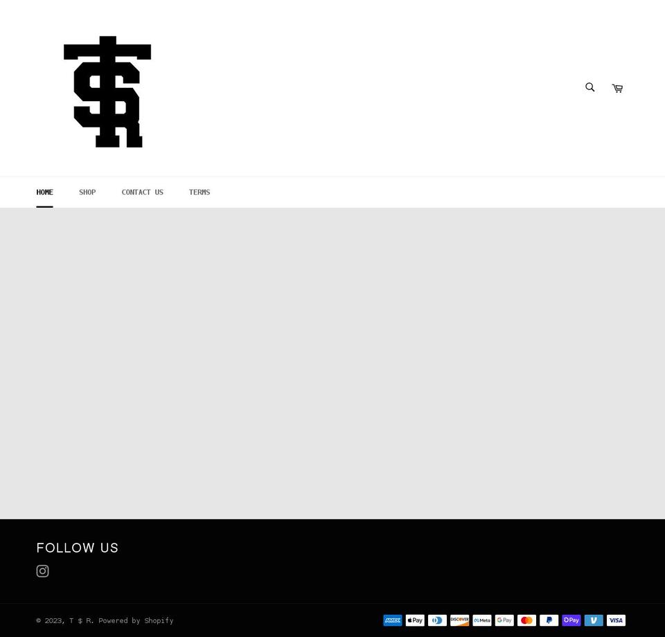 tsrclothingco.com shopify website screenshot