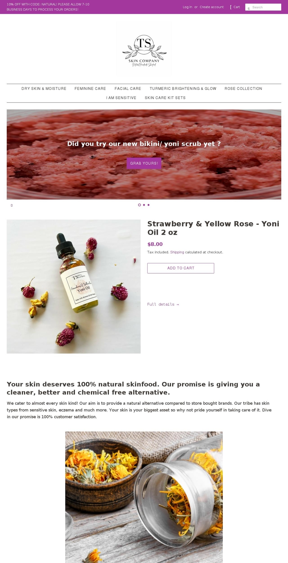 tsskinco.com shopify website screenshot