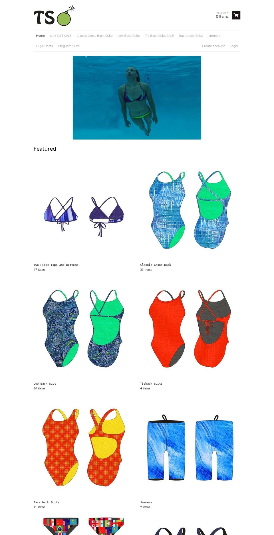 tsswim.com shopify website screenshot