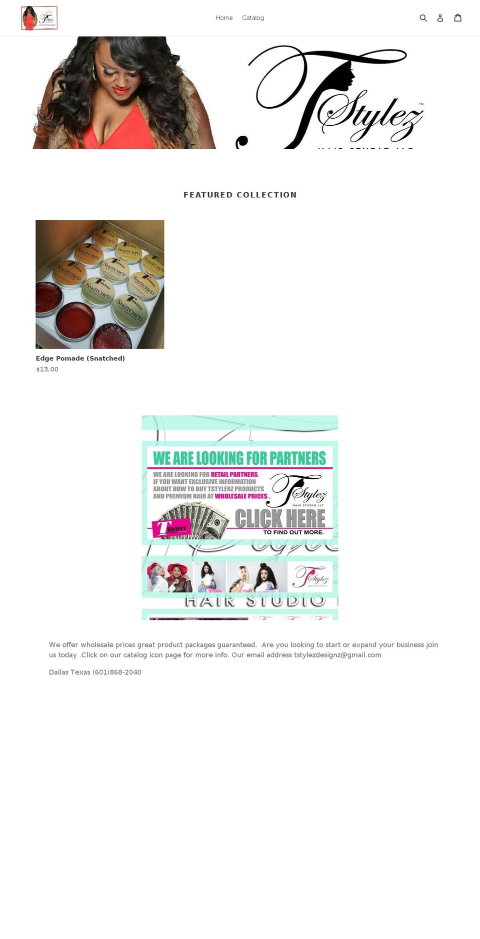 tstylezhairstudiollc.com — Shopify storefront screenshot