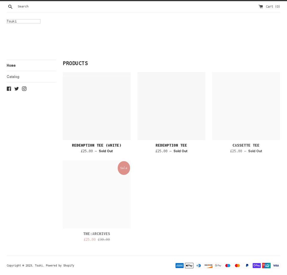 tsukimusic.co.uk shopify website screenshot