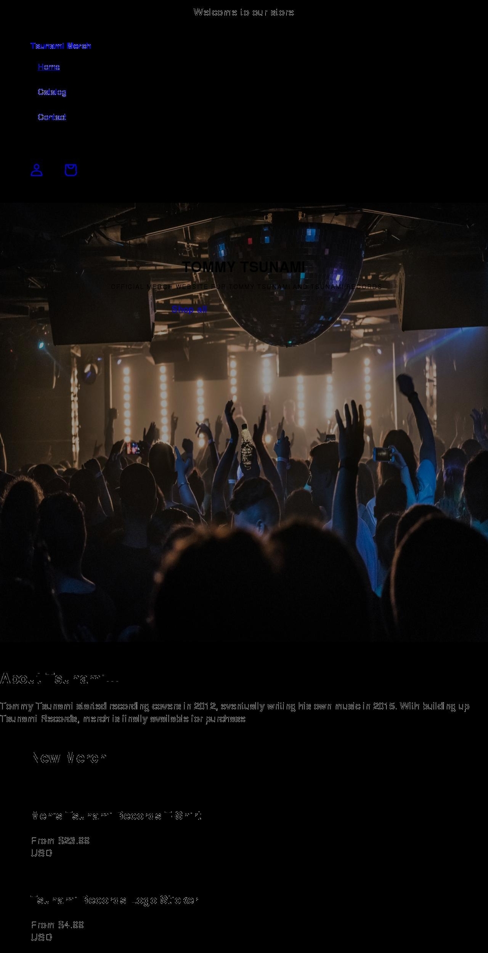 tsunamimerch.com shopify website screenshot