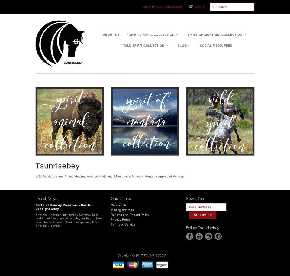 tsunrisebey.com shopify website screenshot