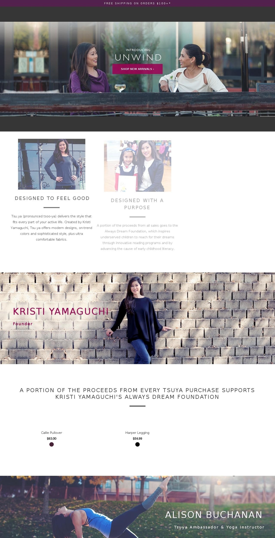 tsuyaactivewear.com shopify website screenshot