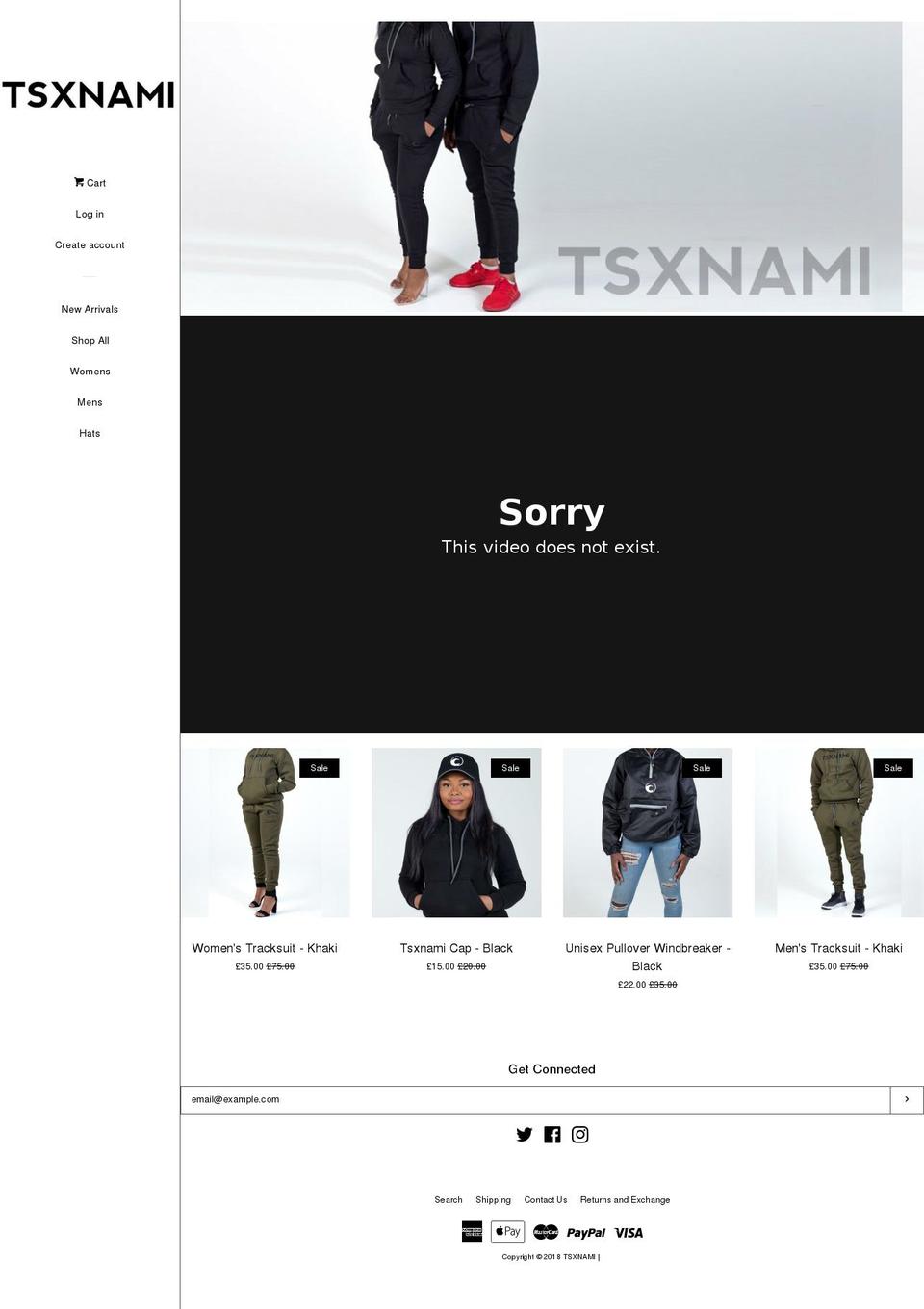 tsxnamiclothing.com — Shopify storefront screenshot