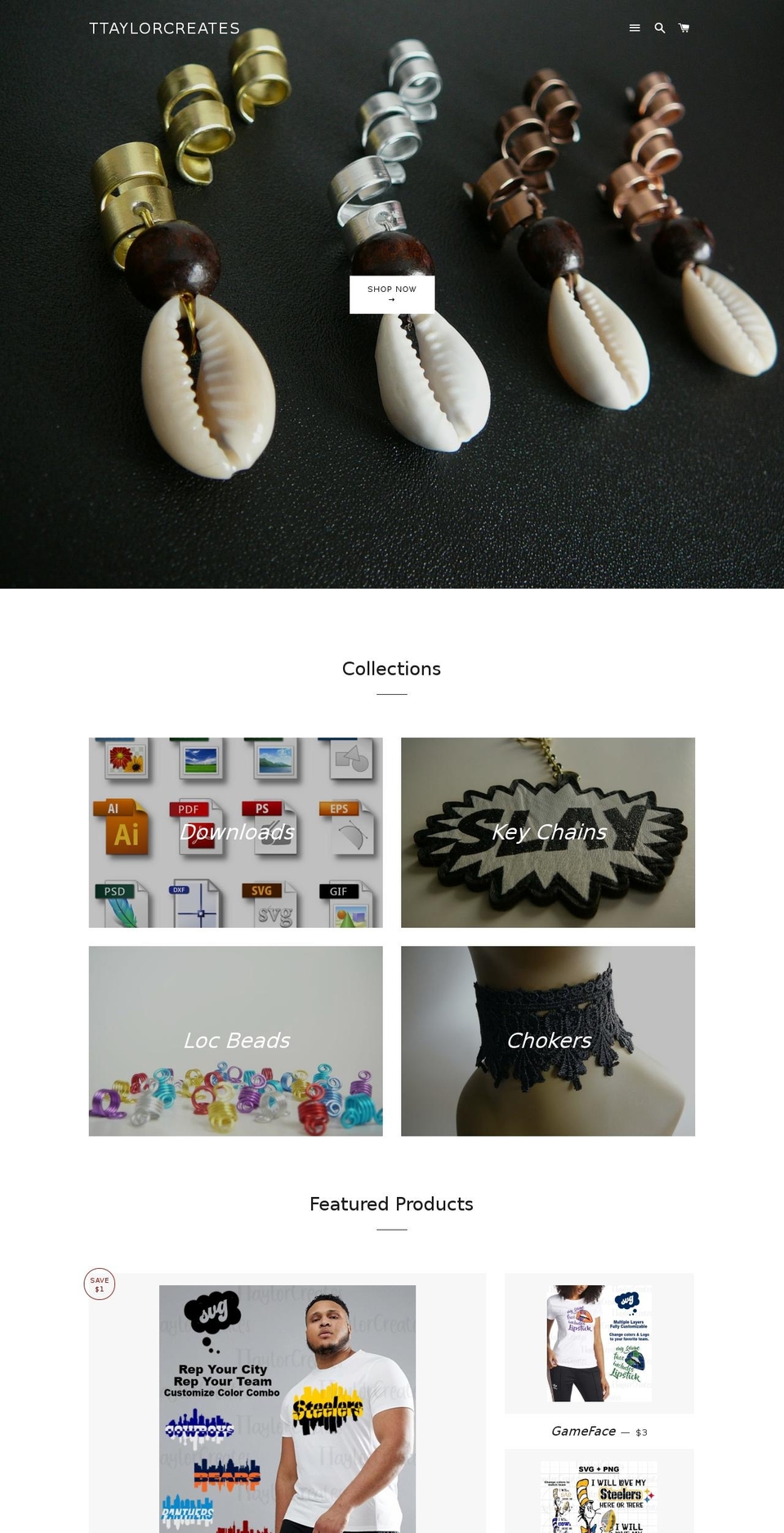 ttaylorcreates.com shopify website screenshot