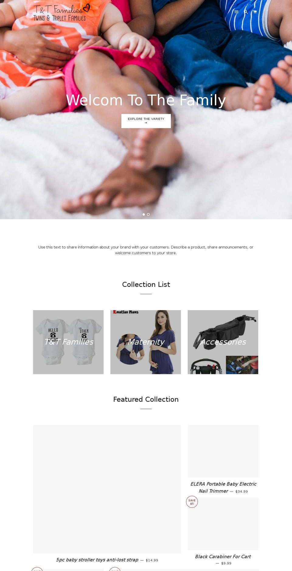 ttfamilies.com — Shopify storefront screenshot