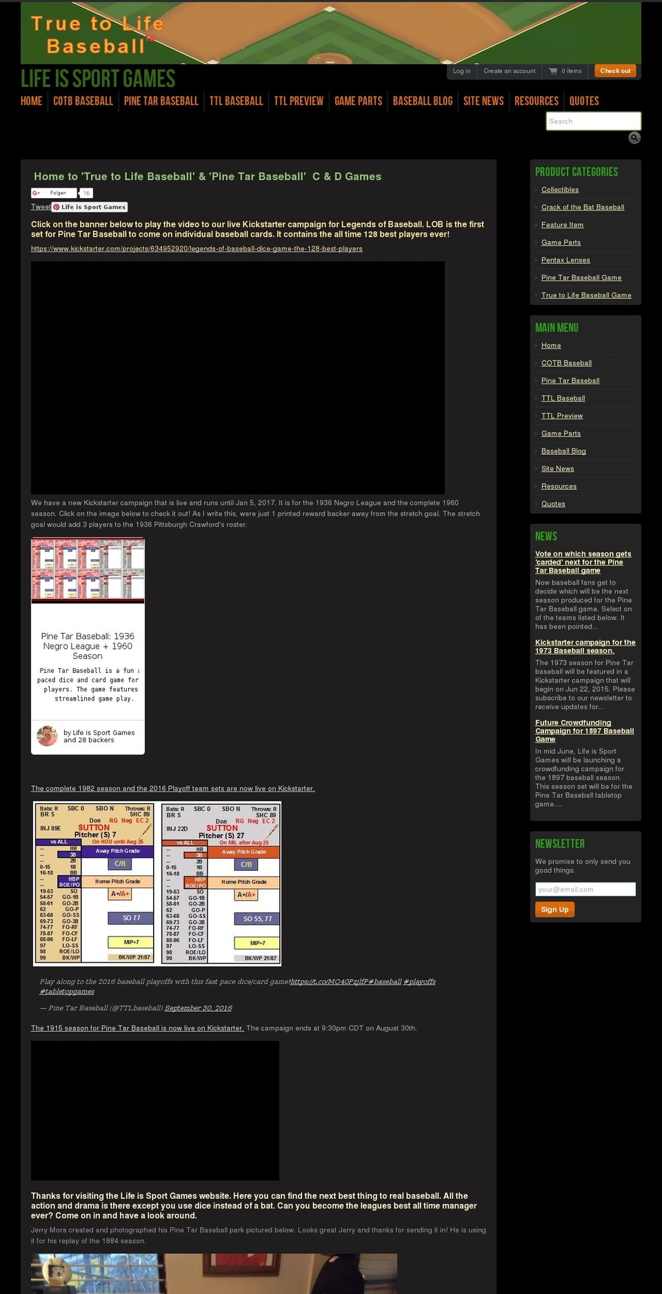 ttlbaseballgame.com shopify website screenshot