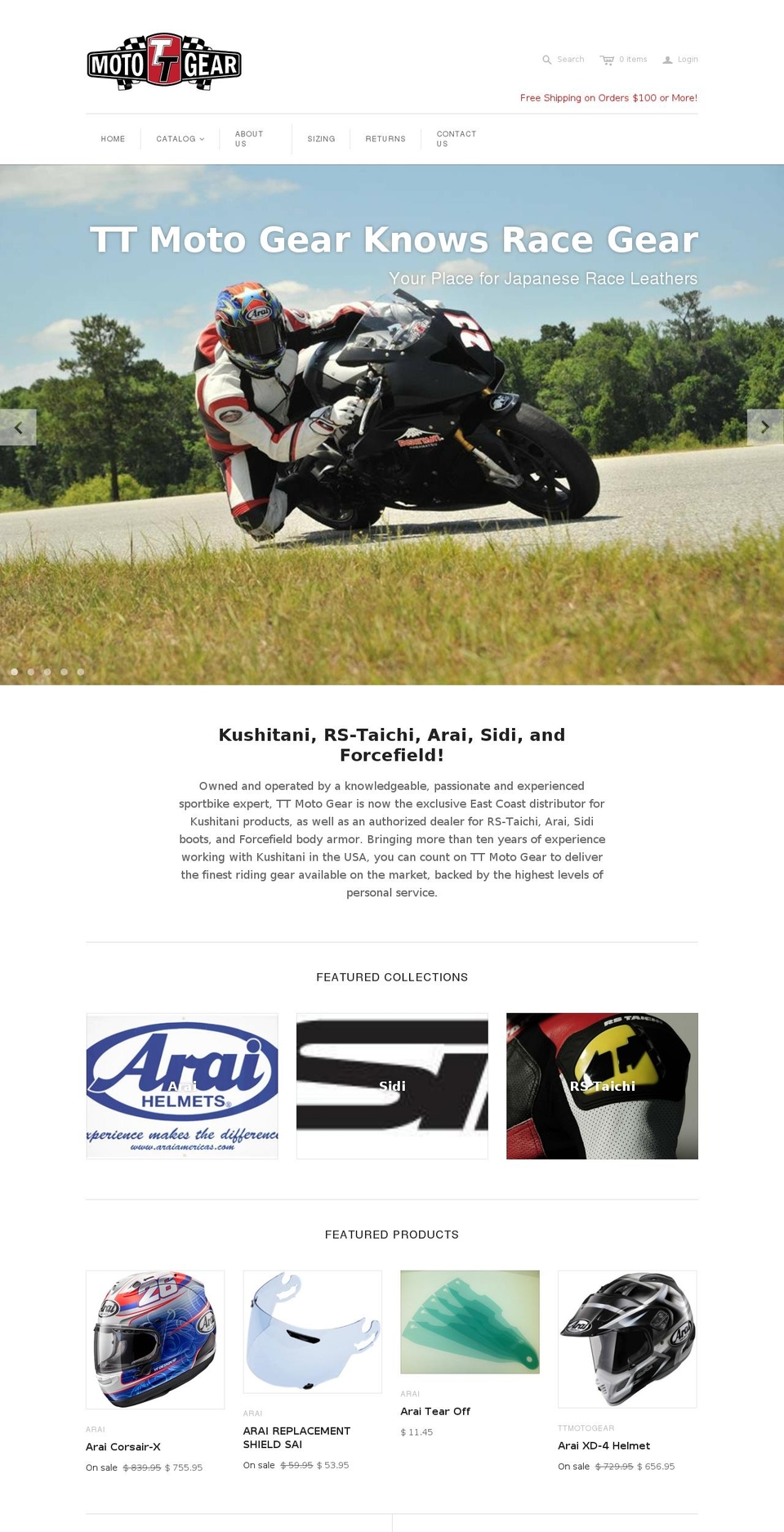 ttmotogear.com shopify website screenshot