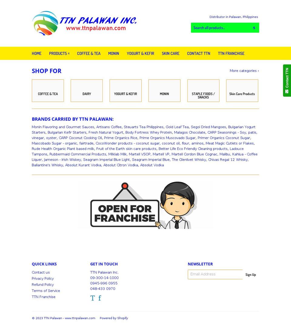 ttnpalawan.com shopify website screenshot