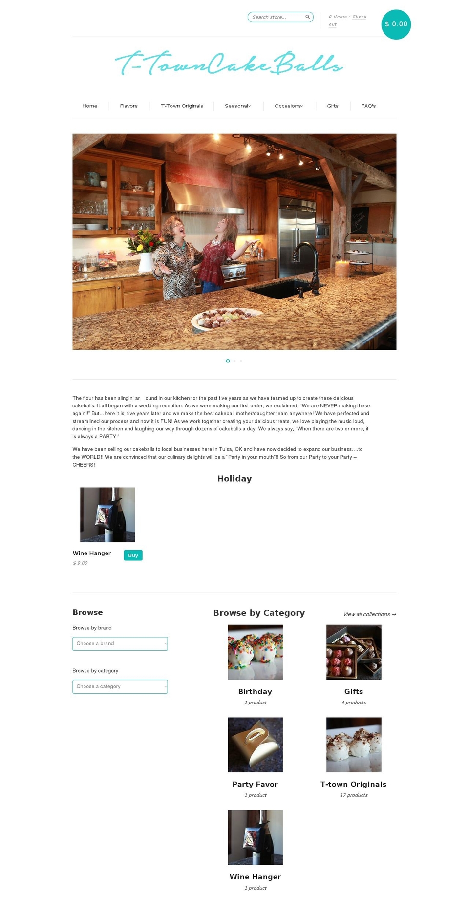 ttowncakeballs.com shopify website screenshot
