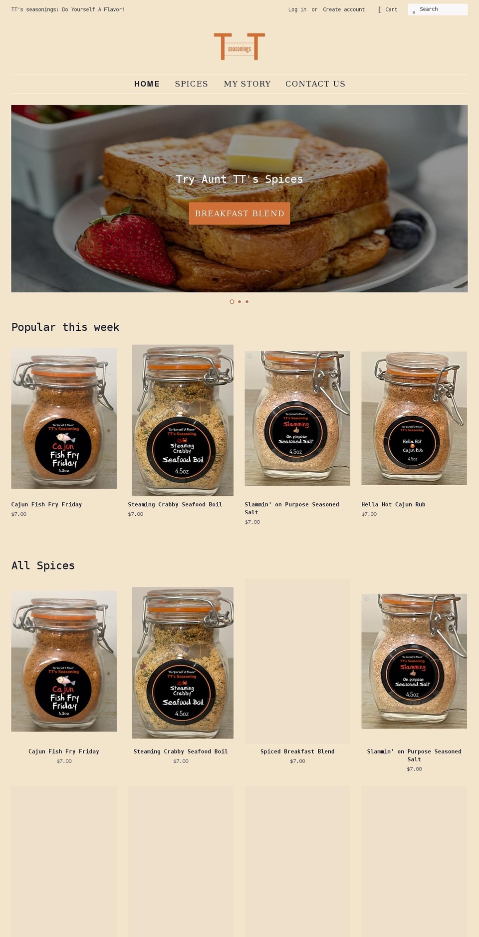 ttseasonings.com shopify website screenshot